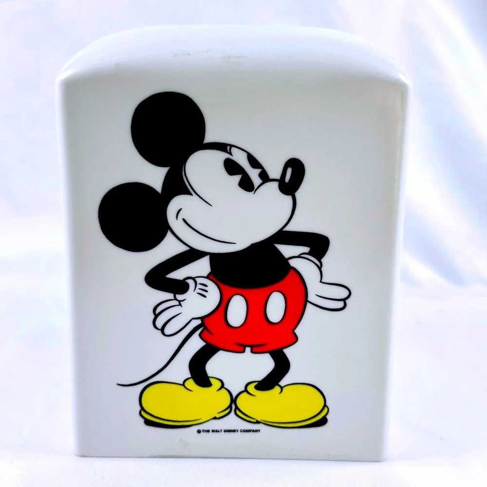 VTG Disney Mickey Mouse Plastic Tissue Box Cover Square Classic Retro 90s CUTE